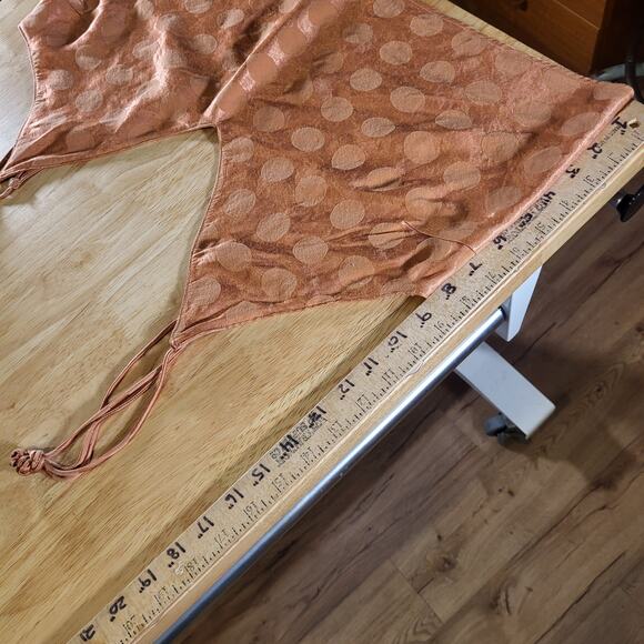 Victoria Secret Burnt Orange Cropped Polka Dot Satin Camisole sz XL - Picture 6 of 9